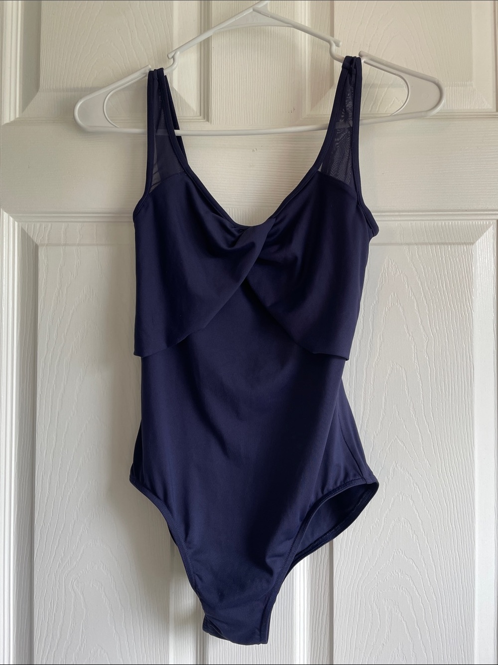 Mirella Navy Leotard with Twist Front